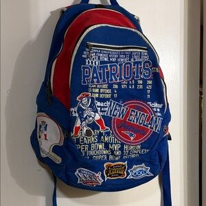 Forever Collectibles New England Patriots Blue and Red Backpack